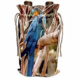 Wine Bag - Blue and gold macaw sitting in a tree Designs - Animal