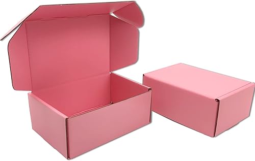 Cajas de envío pequeñas de color rosa de 6 x 4 x 2 para embalaje de pequeñas empresas, juego de 25 cajas de cartón para envío de correo