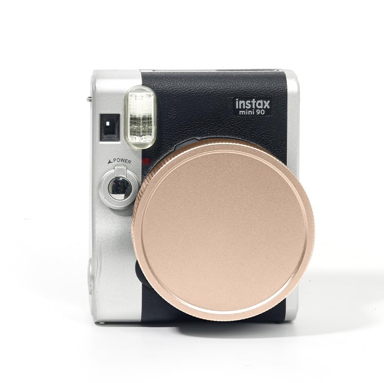 Pidynx Aluminum Alloy Lens Protection Cover for Instax Mini90 Camera, with Anti-Loss Rope (Gold)