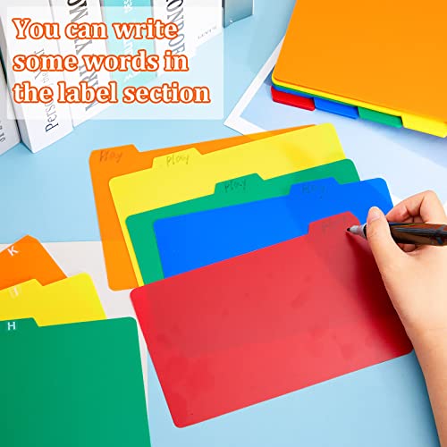 50 Pieces Index Card Guide Set Alphabet Sticker Index Card Dividers Self Adhesive Number Stickers Index Card Dividers With Tabs For Office Business Classroom Products (Assorted Color, 5 X 8 Inch) #TOP3