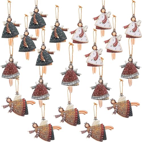 20 Stück Weihnachtsanhänger Adventskalender Kleine Engel Anhänger...