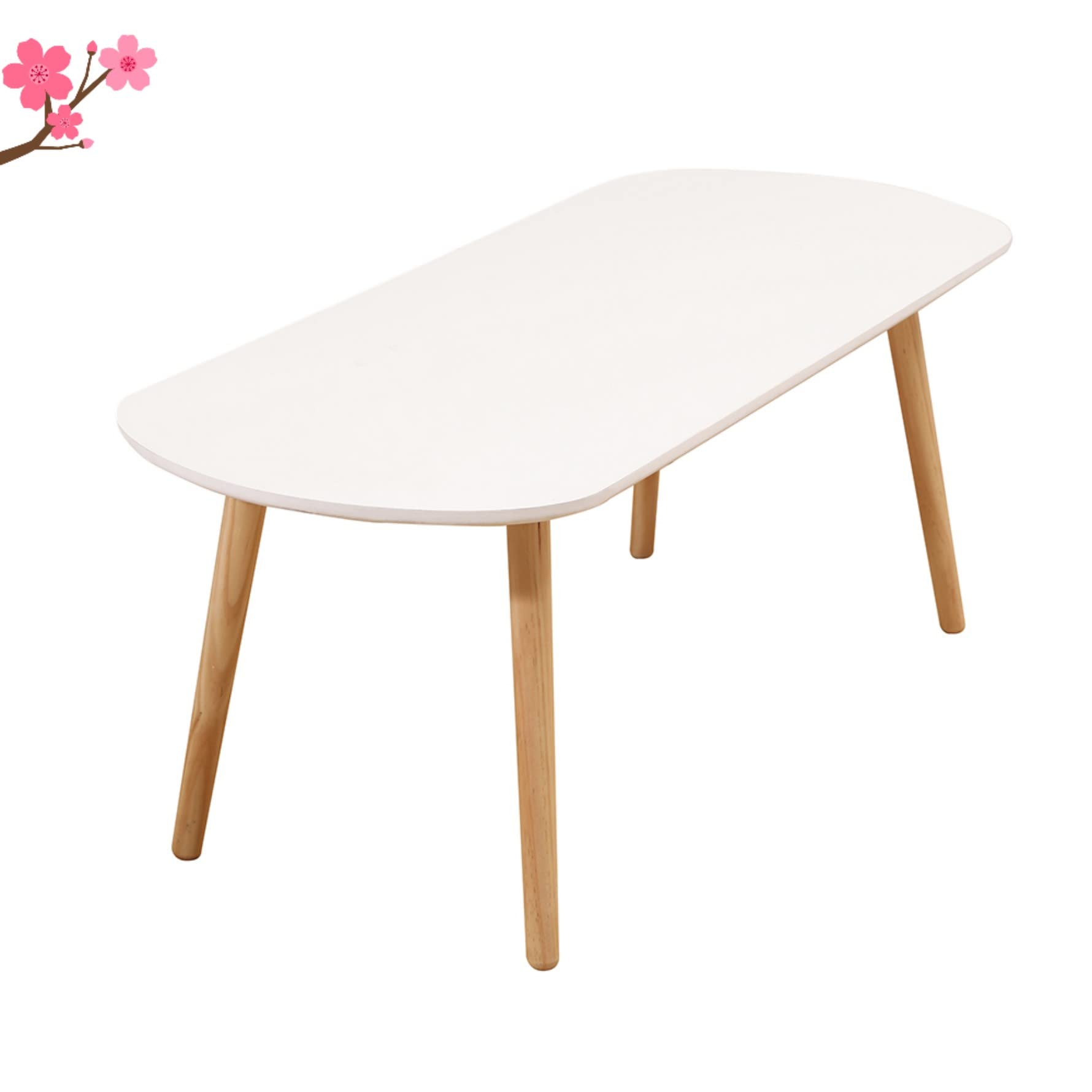 HUOLE - Mesa de Comedor Rectangular escandinava, diseño de Madera para 4 a 6 Personas, Blanco, 110 x 50 x 45 cm, Color Blanco