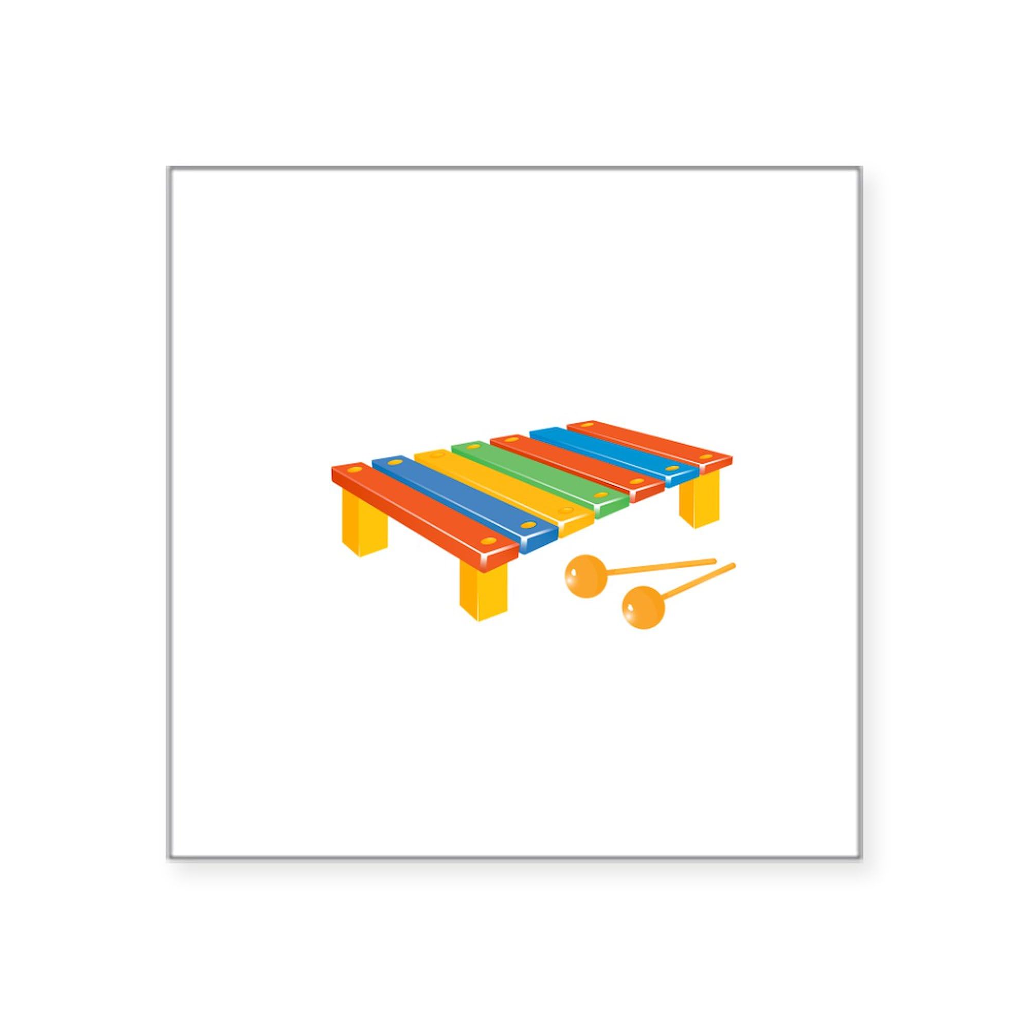 CafePress Colored Childrens Xylophone Sticker Square Bumper Sticker Car Decal