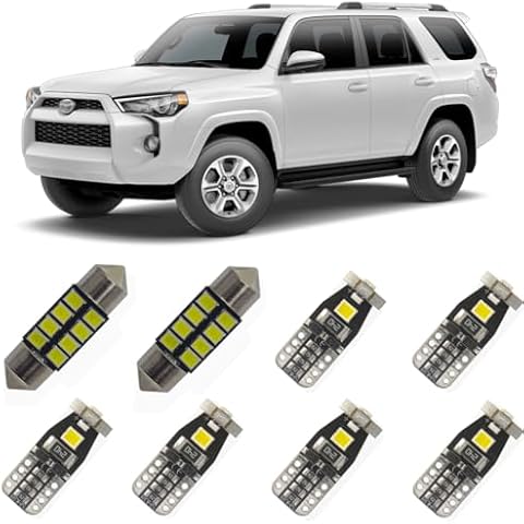 Bojer LED Interior Light Kit Package Compatible with 2010-2021 Toyota 4Runner Super Bright 6000K White Cover
