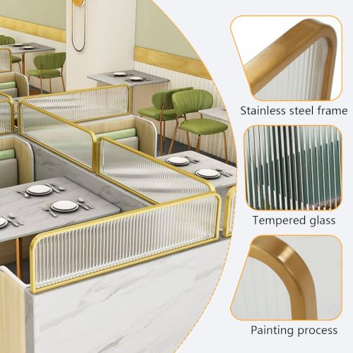 Cloison de séparation commerciale en verre design dépoli à rayures - 4