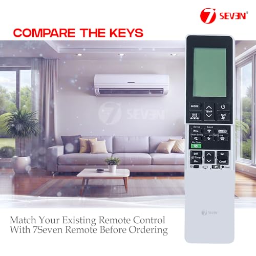 Image of 7SEVEN Compatible AC Remote for Hitachi Split AC and Cassette Air Conditioner The Model of Remote Control is 236, Exact Match with Original Remote No Pairing Required use New AAA Alkaline Battery.