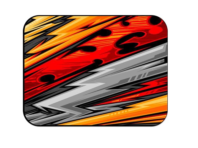 Image of Shivor Gaming Mouse Pad | Dynamic Red and Orange Printed Design | Smooth Cloth Surface for Speed and Precision Control | Heat Resistant Non Slip Rubber Base | Compatible with Laser and Optical Mice