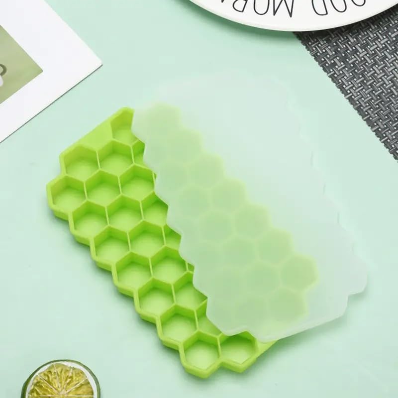 Bandeja de hielo de silicona con 37 celdas hexagonales miniatura 1