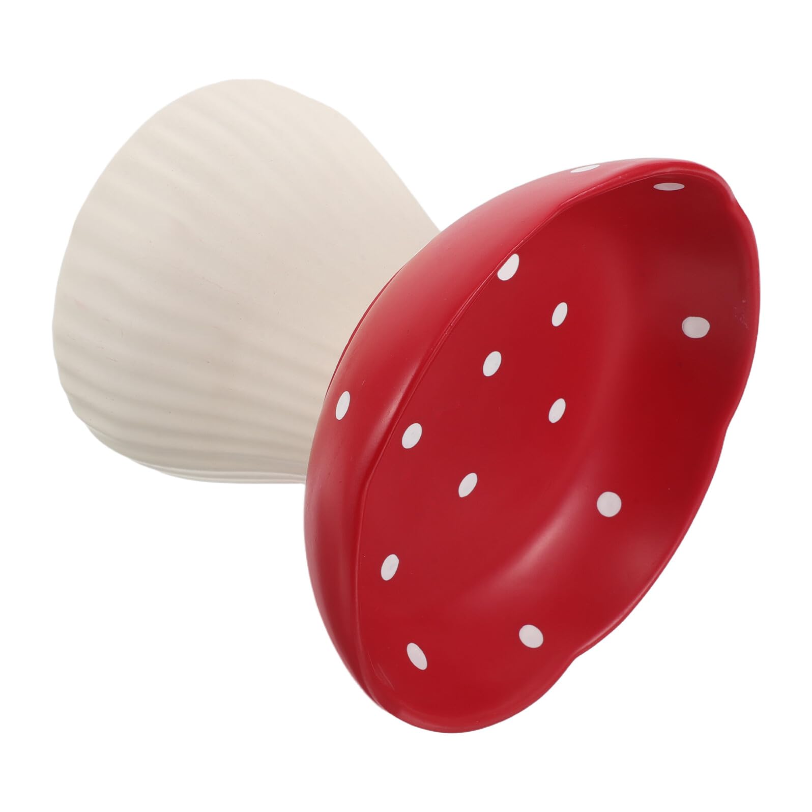 ifundom Ciotola Rialzata in Ceramica per Gatti a Forma di Fungo Rossa, Set Anti-affaticamento Baffi Base Antiscivolo, per Cibo e Acqua di Cuccioli e Animali Domestici Piccoli