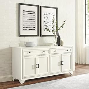 Crosley Furniture Tara Modern Farmhouse Sideboard Buffet Cabinet with Storage, Distressed White Crosley Furniture Tara Modern Farmhouse Sideboard Buffet Cabinet with Storage Distressed White