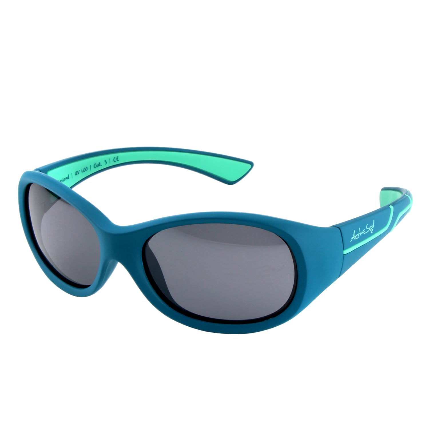 ActiveSol Kids @School Gafas solares deportivas para niños | Niñas y niños | 100% protección UV 400 | polarizadas | de goma flexible irrompible | 5-10 años | solo 22 gramos