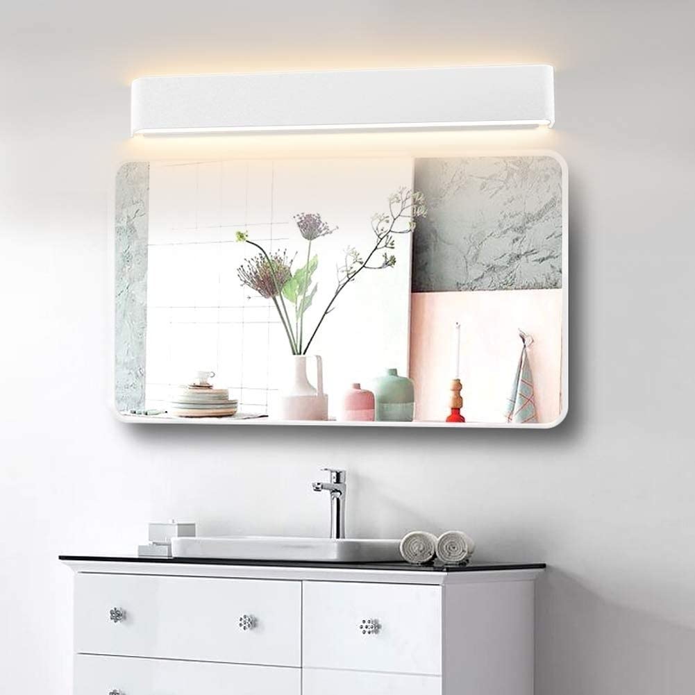 Lampada da Parete per Comodino, Luce in Metallo Ultrasottile con Paralume in Acrilico, Applique a LED 3000K, Illuminazione Decorativa per Bagno, luci Frontali per Specchio, lampade