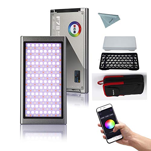 Falcon Eyes F7 II 12 W RGB LED-Videoleuchte 2500 K-9000 K unterstützt App-Steuerung CRI 96+, HSI/RGB/LEE/Rosco Modus