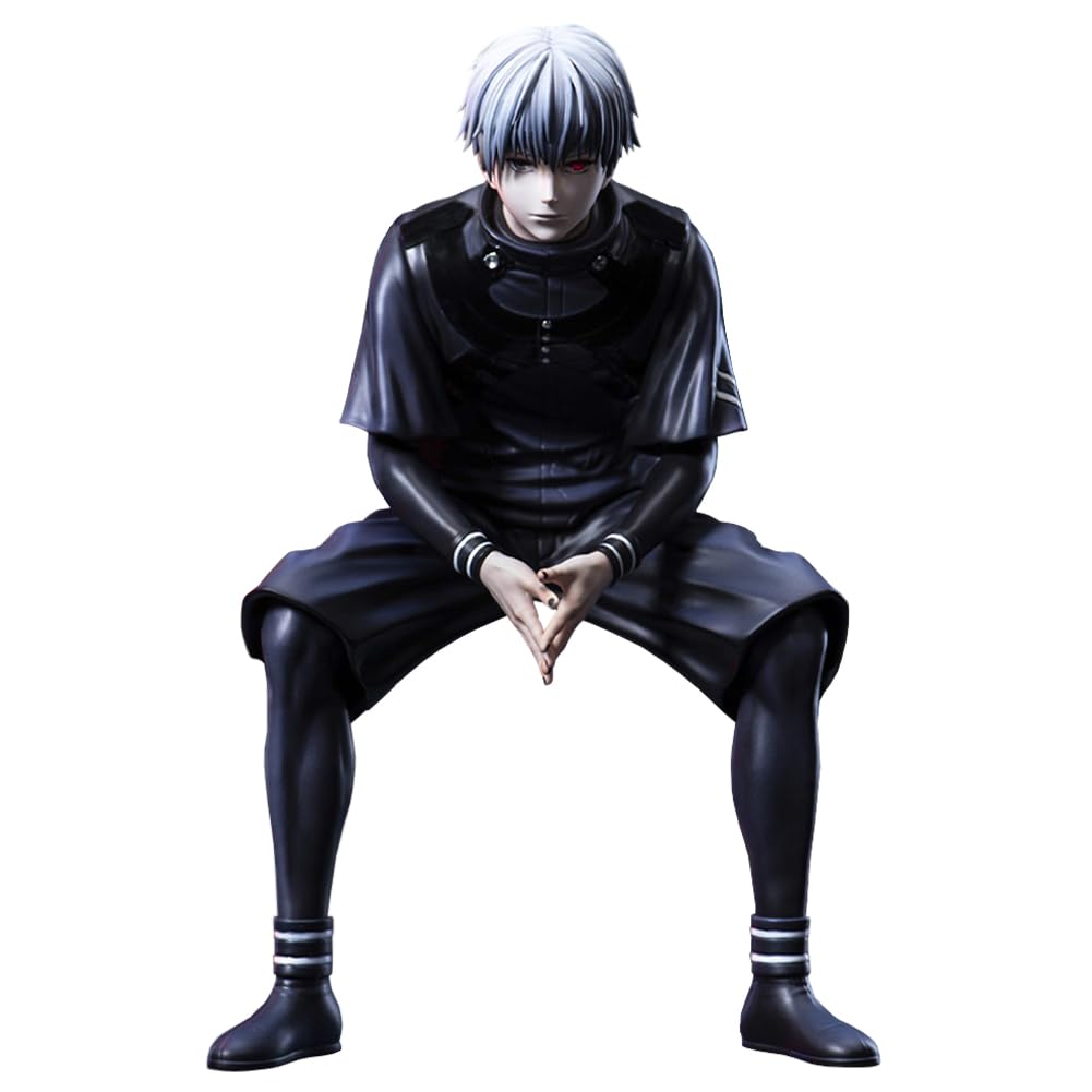 Anjinguang Kaneki Ken Figure 11CM Anime Action Figure Kaneki Ken Sitting Pose Model Collectible PVC Cartoon Figurine Statue Desktop Room Decoration Ornament Gift