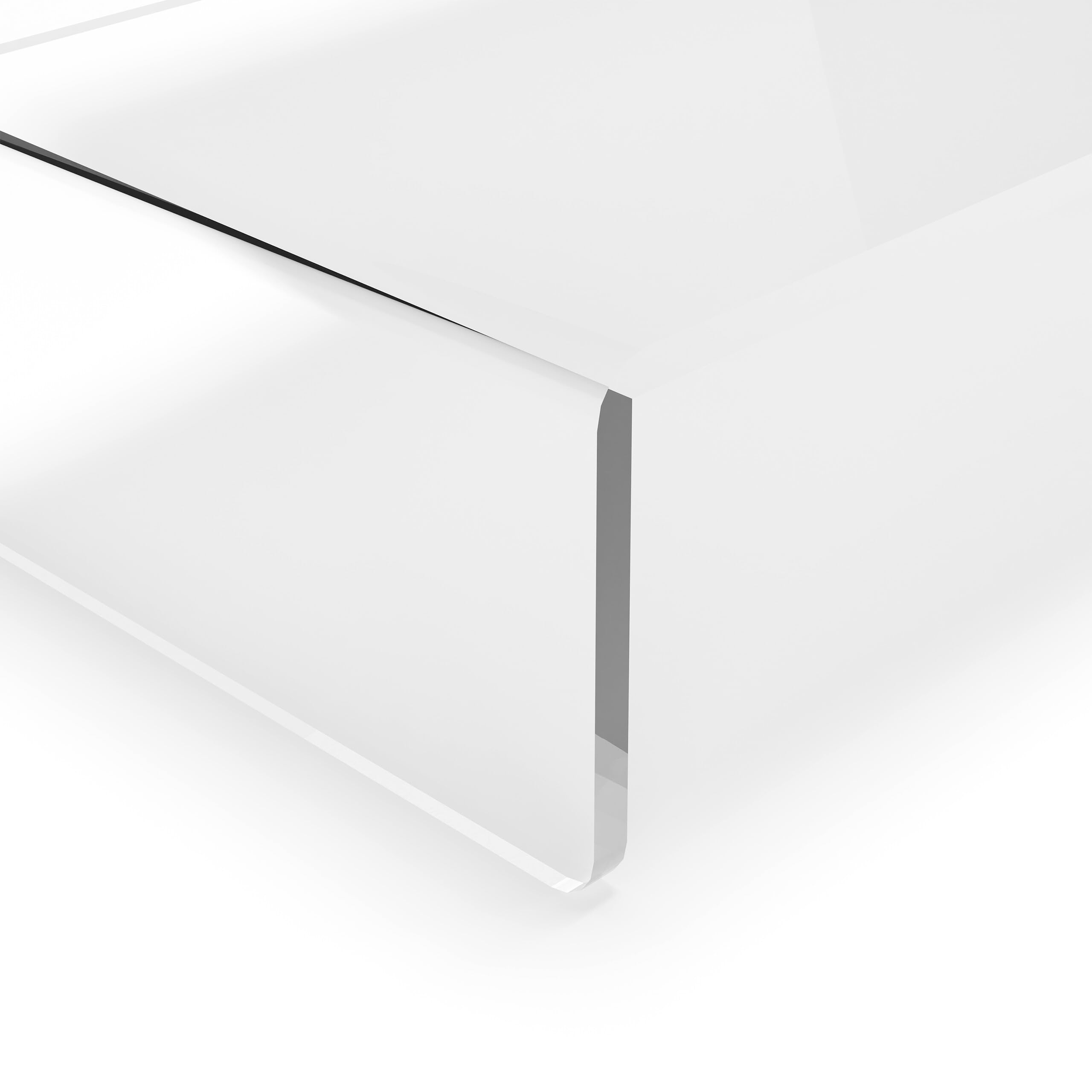Relaxdays Supporto per Monitor da Scrivania, Ergonomico, HLP: 10 x 50 x 20 cm, Alzatina per Schermo del PC, Trasparente