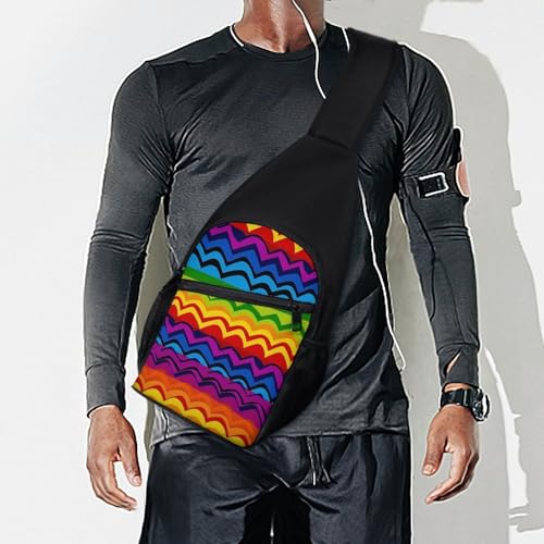 Bolso bandolera deportivo con diseño arcoíris miniatura 7