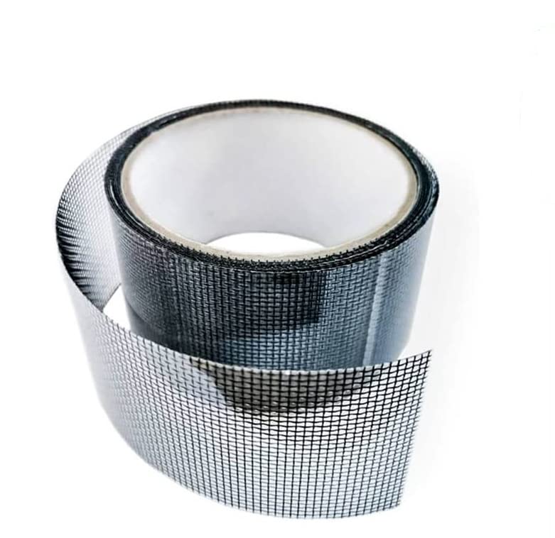 Breewell Window Netting Repair Patch Net Anti-Mosquito Mesh Window Hole Sticky Wires Patch Repair Tape W-4inch L-3Miter | Black-image-23