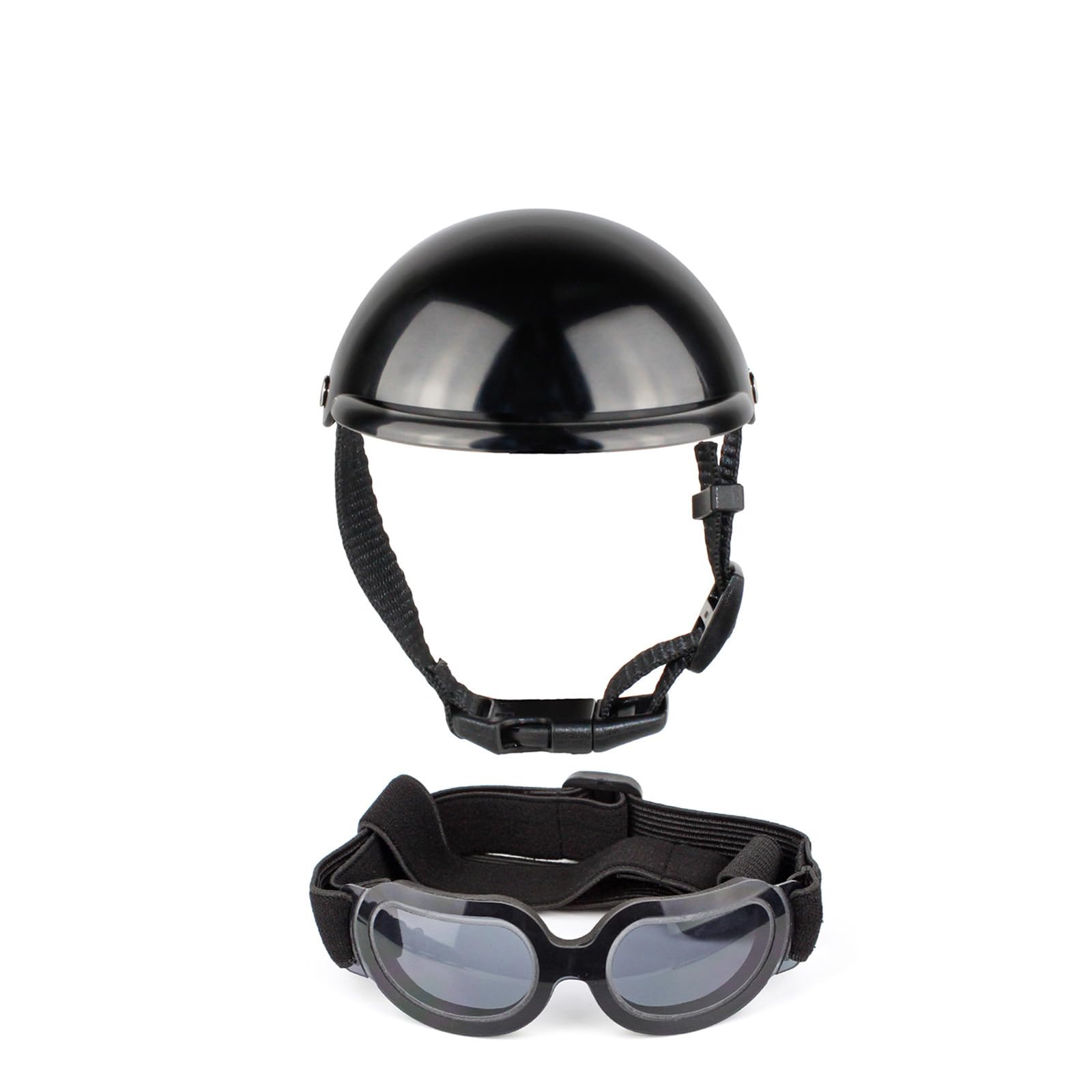 Casco per animali domestici, antivento, Occhiali anti UV per cani con per cani di taglia piccola/media (nero)