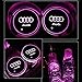 Honghou Technology 2pcs LED Car Cup Holder Lights for Audi, 7 Colors Changing USB Charging Mat Luminescent Cup Pad, LED Interior Atmosphere Lamp(Audi)