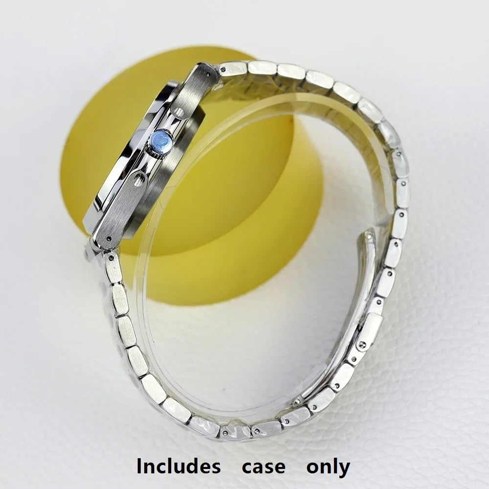 1 Stück Uhrengehäuse, Edelstahlarmband, 30,5 mm Zifferblatt, Saphirglas, durchsichtige Rückseite