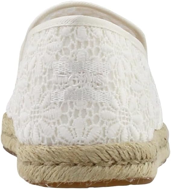 TOMS Womens Alpargata Floral Lace Slip On Flats Casual - White 6 Natural Floral Lace