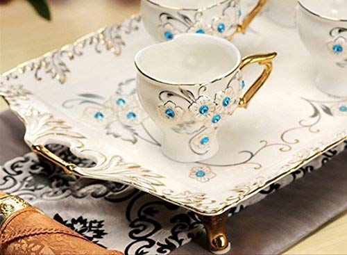 Juego de café de cerámica esmaltada tetera jarra olla azucarero de tazas de porcelana plato cuchara candy azúcar platos… - Imagen 8