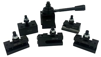 AXA Wedge Type Quick Change Tool Post Set for Mini Lathe 6-12" Swing Steel Material