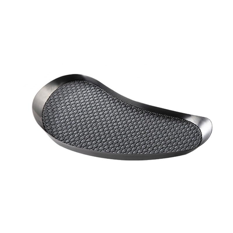 eexbz Tray Simple Modern Metal Geometric Black Leather Tray Tray Living Room Sample Ornaments Storage Tray Serving Trays(Medium)