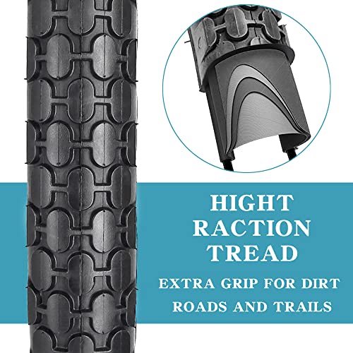 2 Pack 26"X2.125" Inch Cruiser Bike Tires And Tubes,Black Wall Beach Bicycle Tires With 2 Levers Av Valves,2 Rim Strips,Glueless Self-Adhesive Patches Repair Kit #TOP3