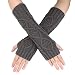 Handwärmer Fingerlose Gestrickt Armwärmer Halbfinger Winterhandschuhe Handgelenk Arm Pulswärmer Fäustlinge Handgelenkwärmer Rhombus Muster Armstulpen Strickhandschuhe für Damen Mädchen