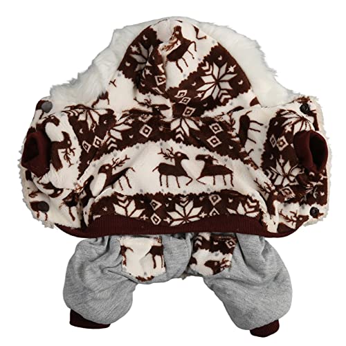 Ropa cálida para invierno para perros pequeños abrigo con capucha de Navidad M 3