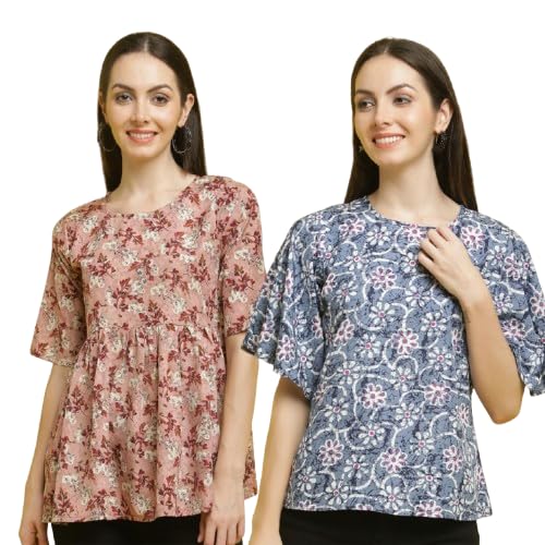Image of Pinkmint Top's for Women ll Combo Regular Fit Girls Tops ll Casual Wear (Pack of 2)