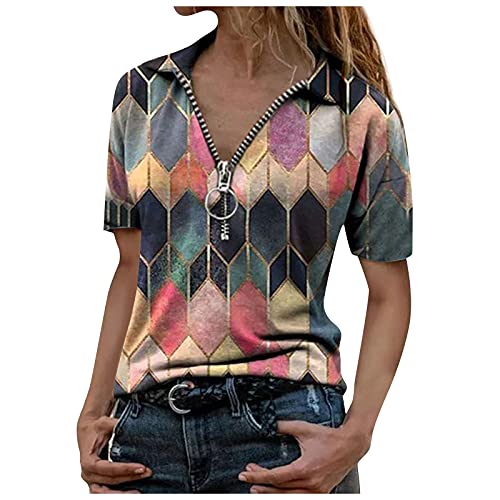 Lang Tank Shirt Rundhals Sommer Hawaii Longshirt Damen Polyester Elastisch Clubkleidung Tshirt Knopf Tailliertes Gemustert Longshirt Weiblich Cover