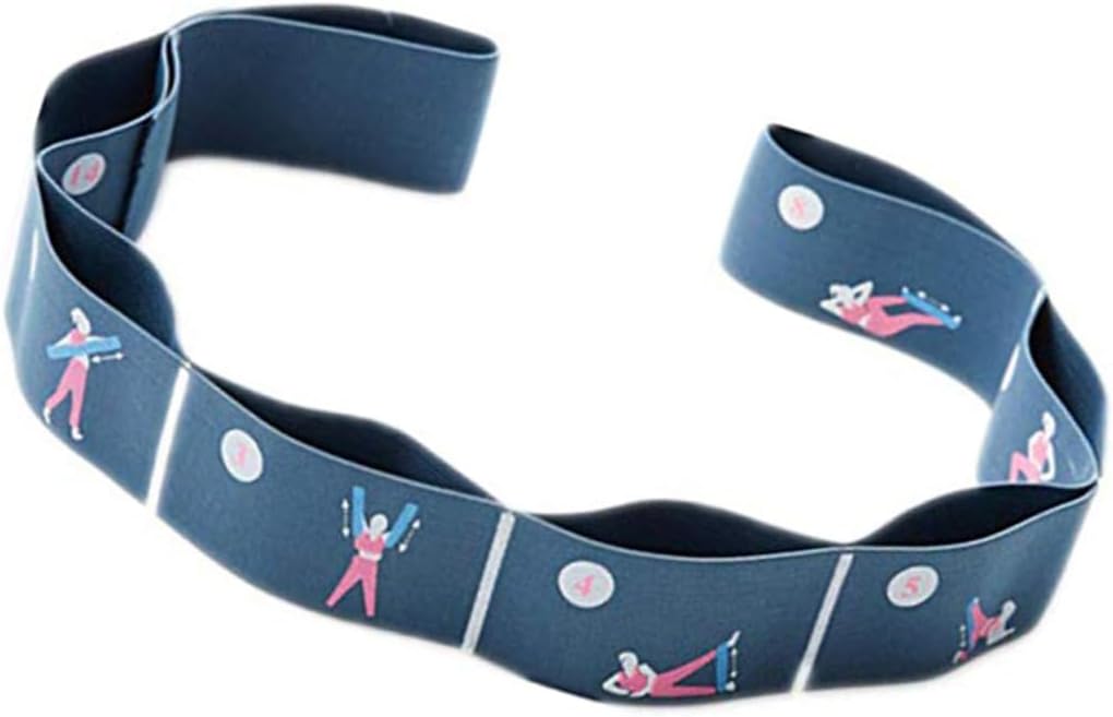 Adjustable Yoga Strap with Non Slip Grip Elastic Stretch Band for Men Women Durable Yoga Stretch Belt for Flexibility Traction Physical Therapy Exercises Blue Random Color