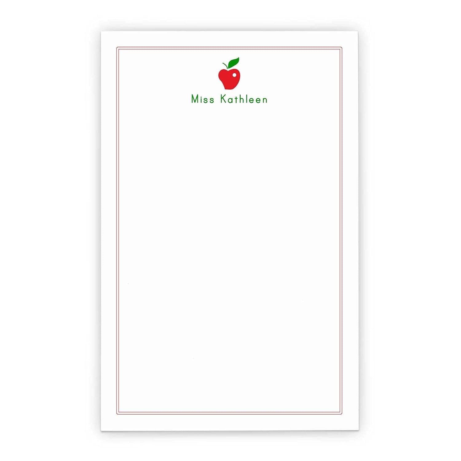 Apple Personalized Notepads for Teachers, Personalized