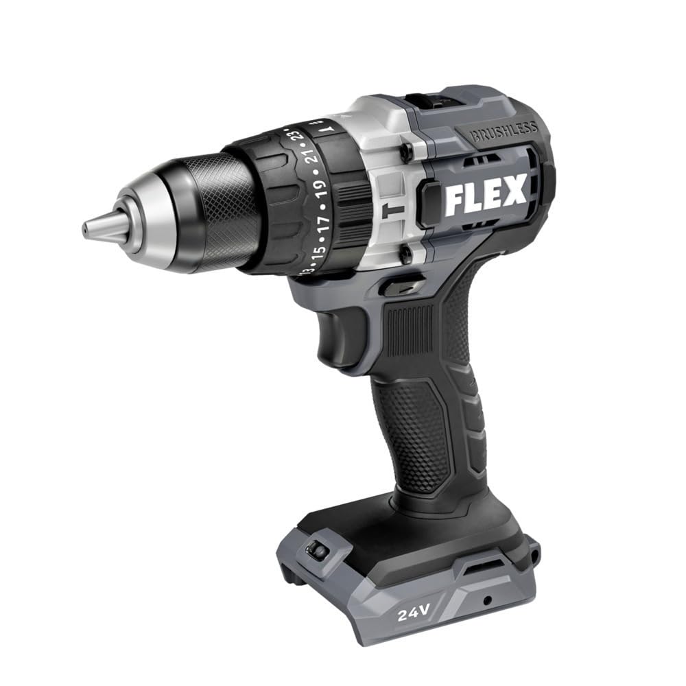 FLEX 24V Brushless Cordless 1/2-Inch 750 In-Lbs Torque 2-Speed Hammer Drill Tool Only, Battery and Charger Not Included - FX1251-Z
