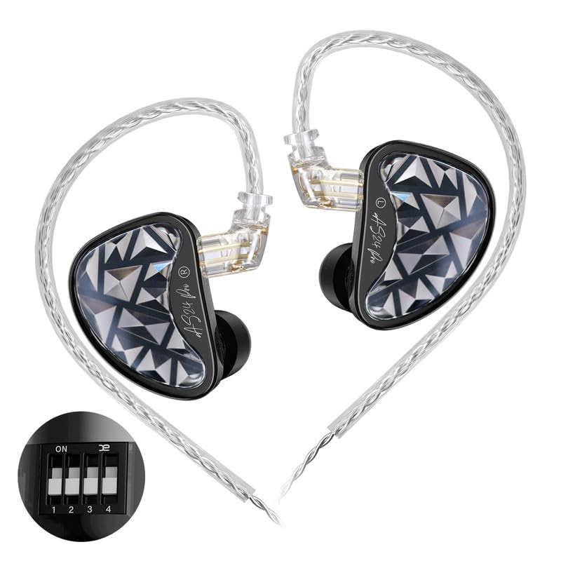 【Interruttore di regolazione a 8 livelli】Il AS24 Pro cuffie hifi con cavo dispone di un filtro elettronico professionale integrato e permette regolazioni individuali del suono. Che si tratti di gamma di regolazione, precisione o modulazione di ampiezza, supera di gran lunga le tradizionali soluzioni di smorzamento. La riproduzione del suono chiara e precisa nei toni medi e alti rende questi auricolari in-ear l'accompagnatore ideale per palcoscenico e studio.