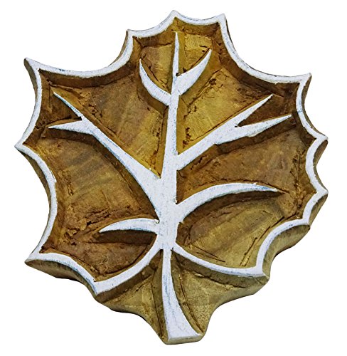 Decorative Indian Wooden Leaf Stamps Hand Carved Textile Printing Block Wood