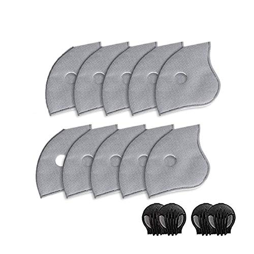 Powzdi Protezione Sportiva Mascherine, Copri Bocca Maschere Anti con 2 valvole Filtro a metà Faccia in Carbonio Protezione Personale Riutilizzabile Regolabile per Corsa, Ciclismo, attività all'aperto