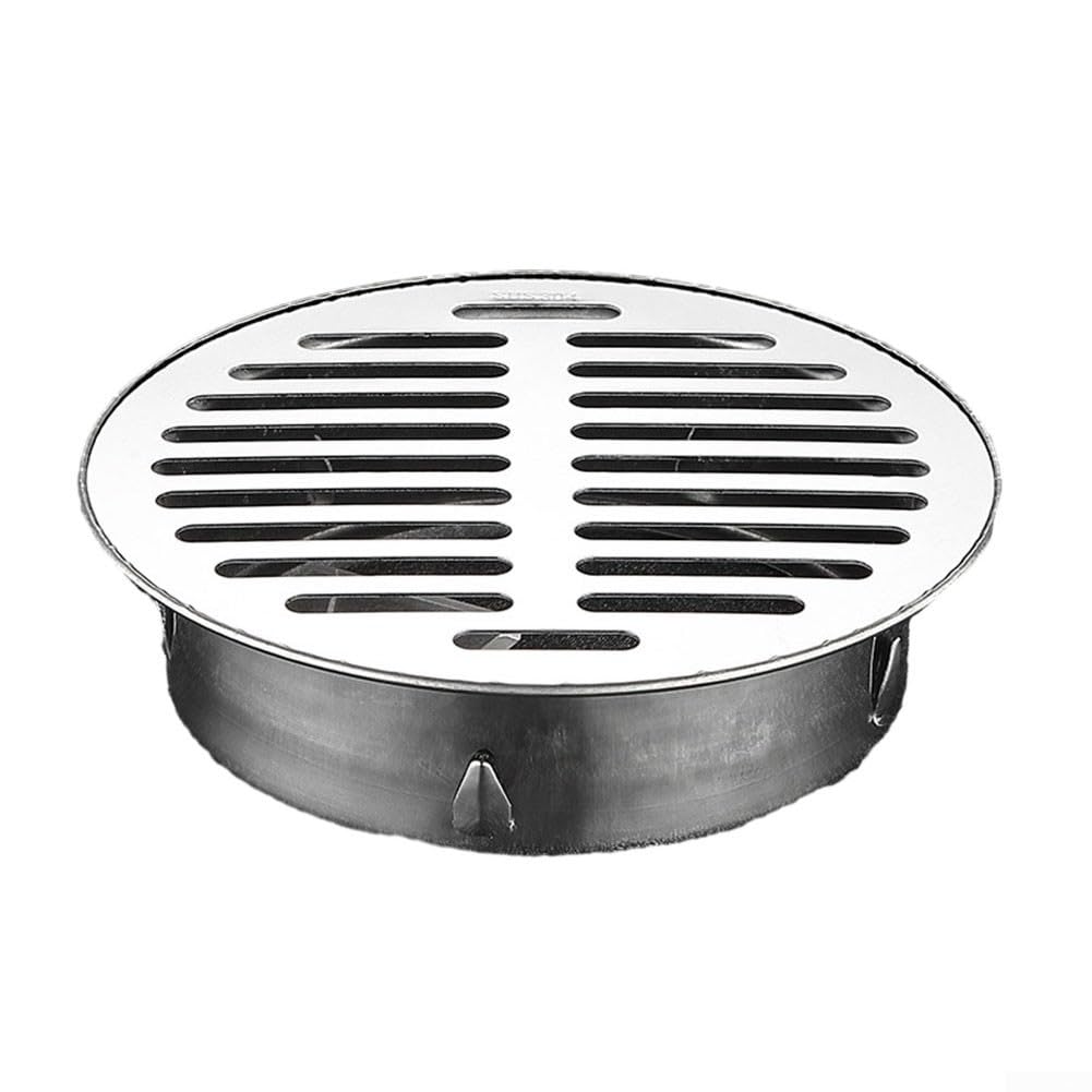 for HPLIVE 150 mm Round Floor Drain Stainless Steel Anti-Lock Floor Drain for Outdoor Roof, Plug-in Floor Drain with Large Displacement for Garden Outdoor Patio