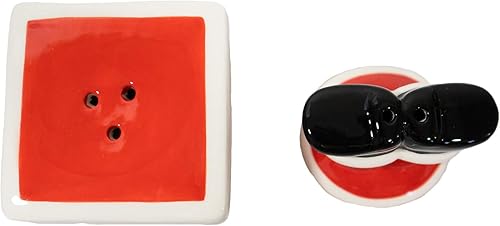 Miniatura 4 de Christmas Special Edition! Juego de salero y pimentero de cerámica (chimenea y patas de Papá Noel)