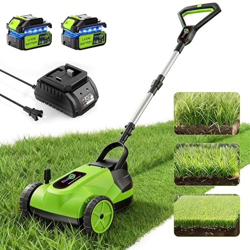 Electric Small Lawn Mower with Auto Shut-Off Sensor, 3 Position Cutting Height, 9.9Lbs Lightweight Cordless Push Mower Battery Powered for Garden/Yard/Farm, Gardening Gifts for Parents, Seniors