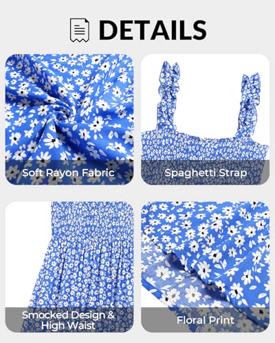 Image of Plus Size Summer Dress - Sun Boho Beach Casual Floral Spaghetti Strap Sleeveless Long Maxi Dresses