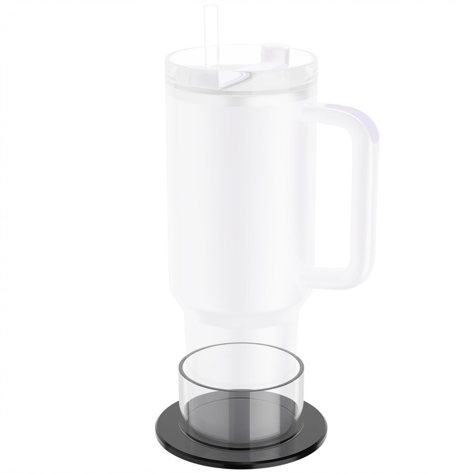 Cup Drink Holder for Stanley 30/40oz Tumbler with Handle & IceFlow 20/30oz, Drink Coaster with Anti-Slip, Anti-Spill Table and Desk Cup Holder Fits