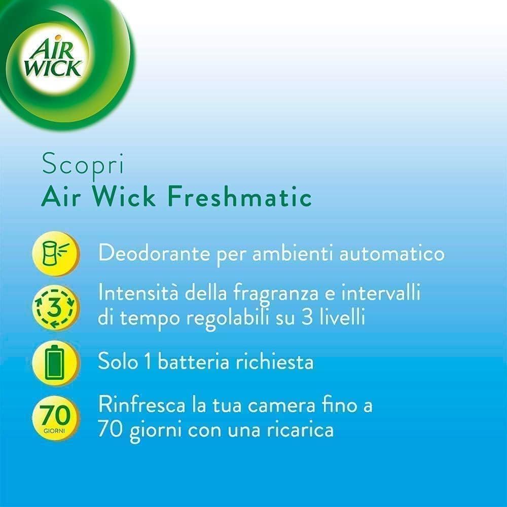 Airwick Kit Freshmatic Profumatore per Ambienti : 8 Freshmatic Ricariche alla fragranza Profumo di Lavanda, 8x250ml