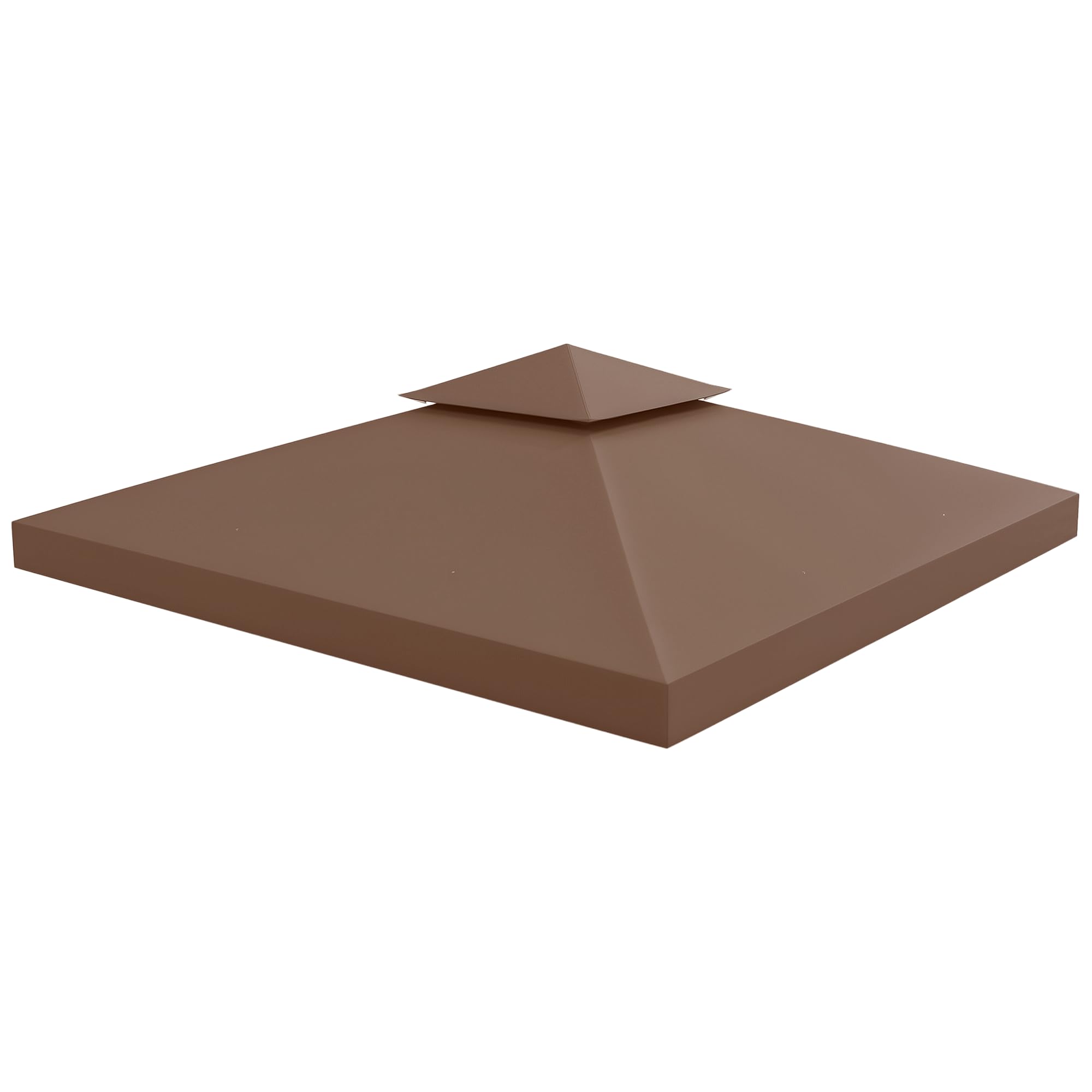 Outsunny Tetto di Ricambio per Gazebo 3x3 m a 2 Livelli, Telo Gazebo 3x3 m Resistente all'Acqua in Tessuto Oxford 180g/m², Anti-UV, Caffè