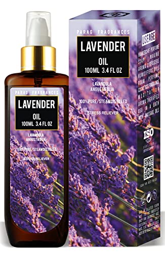Parag Fragrances Lavender Essential Oil For Healthy Hair, Skin & Sleep 100% Pure, Natural And Undiluted/Best For Relieve Stress, Anxiety & Depression Best For Aroma Diffuser & Relaxation / 100Ml (B09P1X1R36) Amazon Price History, Amazon Price Tracker