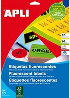 Agipa - Etiqueta de dirección, 210 x 297 mm, color amarillo neón negro