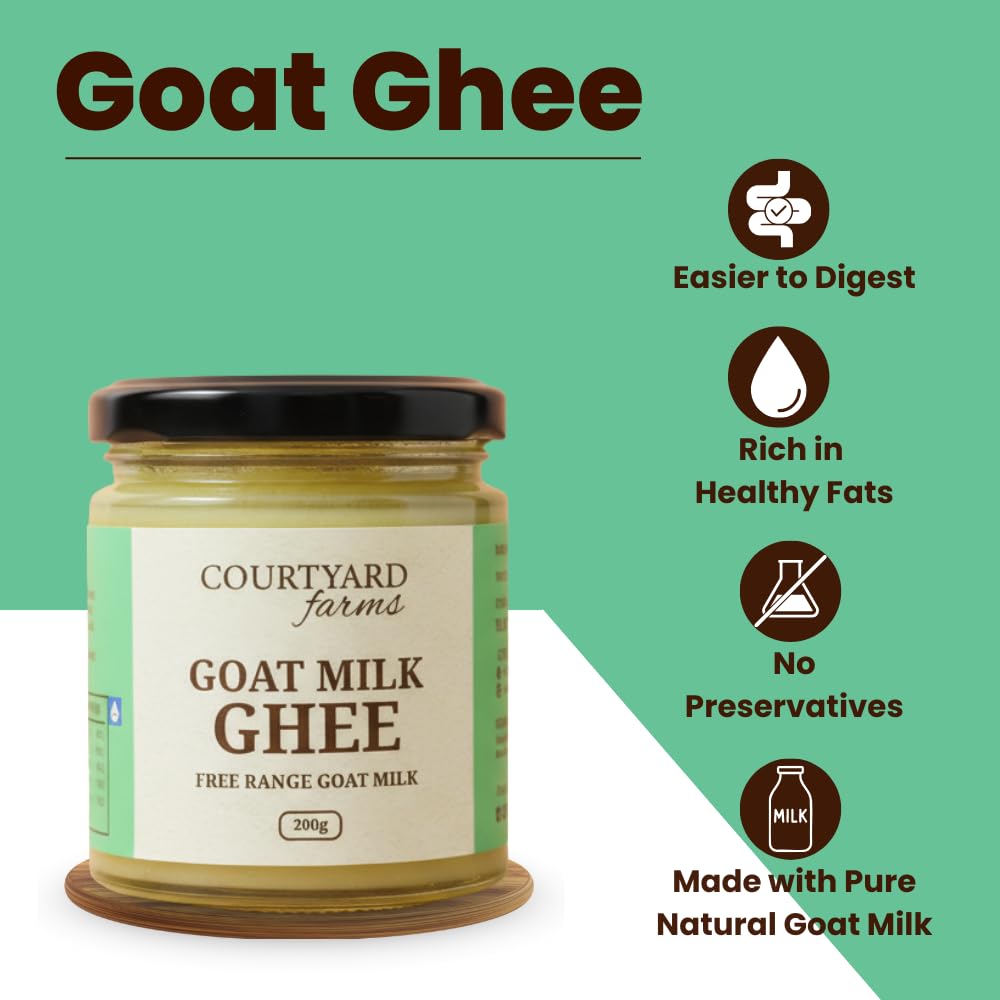 Courtyard Farms Goat Milk Ghee Traditional 200ml Glass Bottle 1