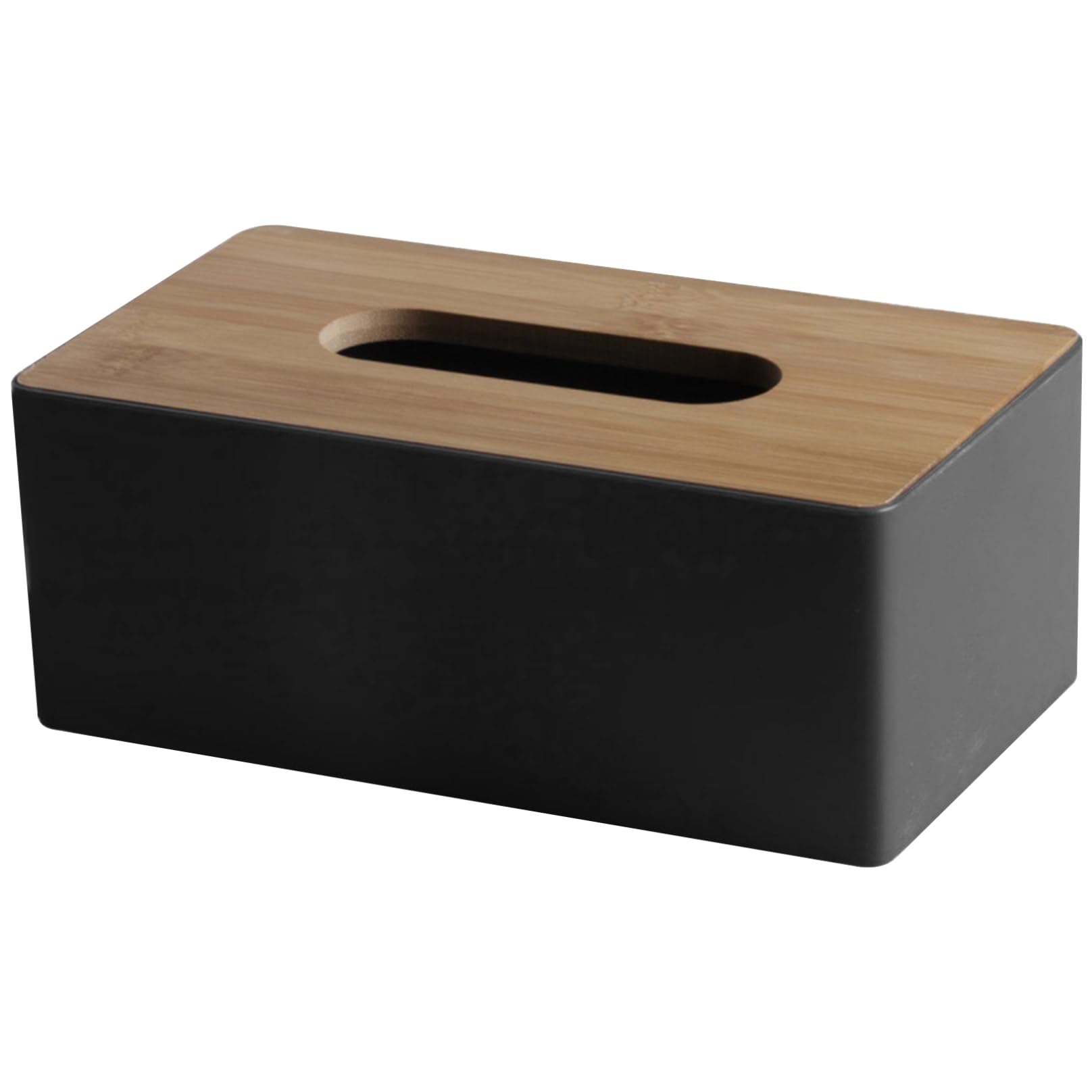 Mounttu Black Tissue Box Cover 8.5X4.7x3.4" Rectangle Tissue Box Cover With Wooden Lid Dust-Proof Modern Simple Tissue Box Holder For Tabletop Bathroom Car Office Wood Tissue Box Cover Rectangle Tissue